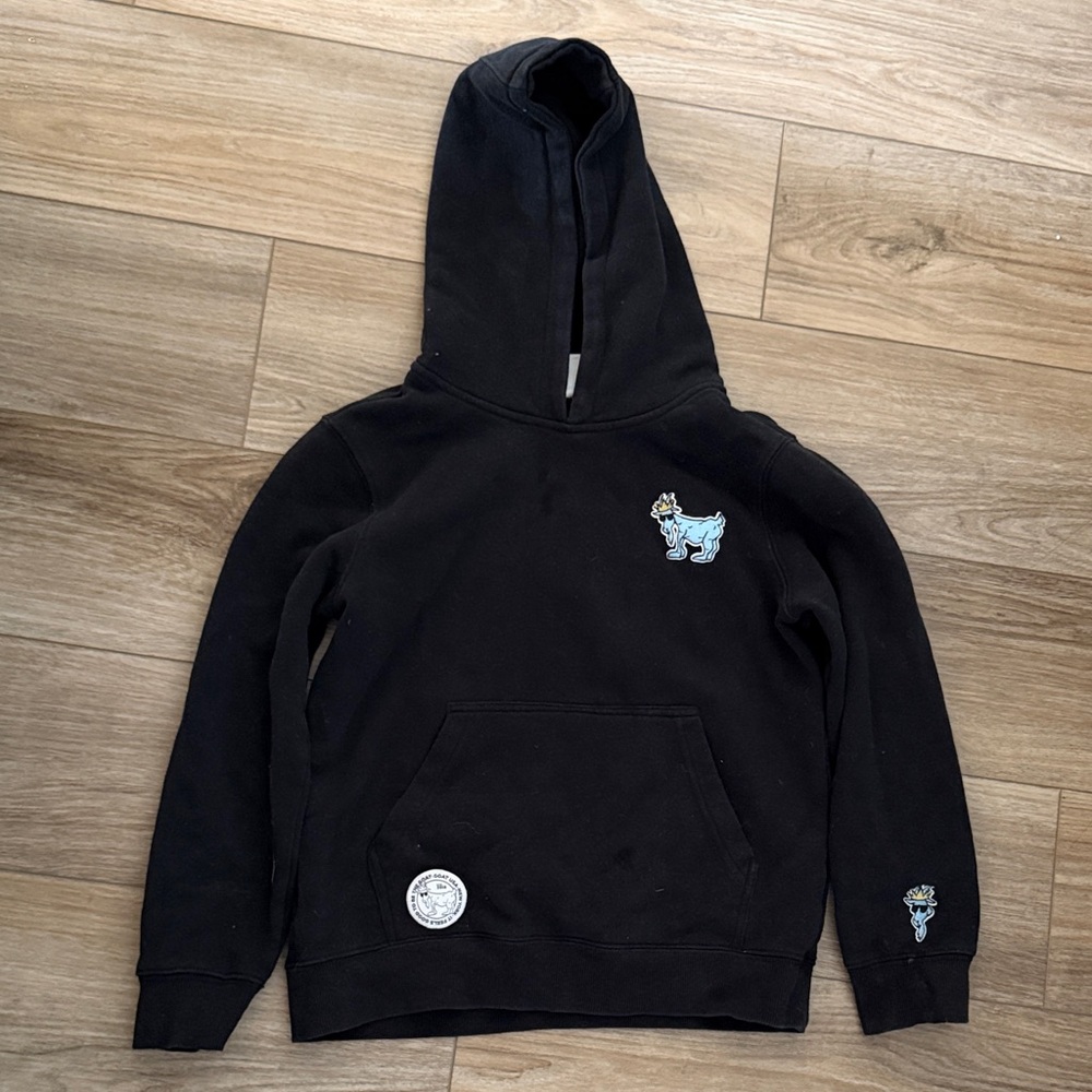 Black Hoodie with Embroidered GOAT